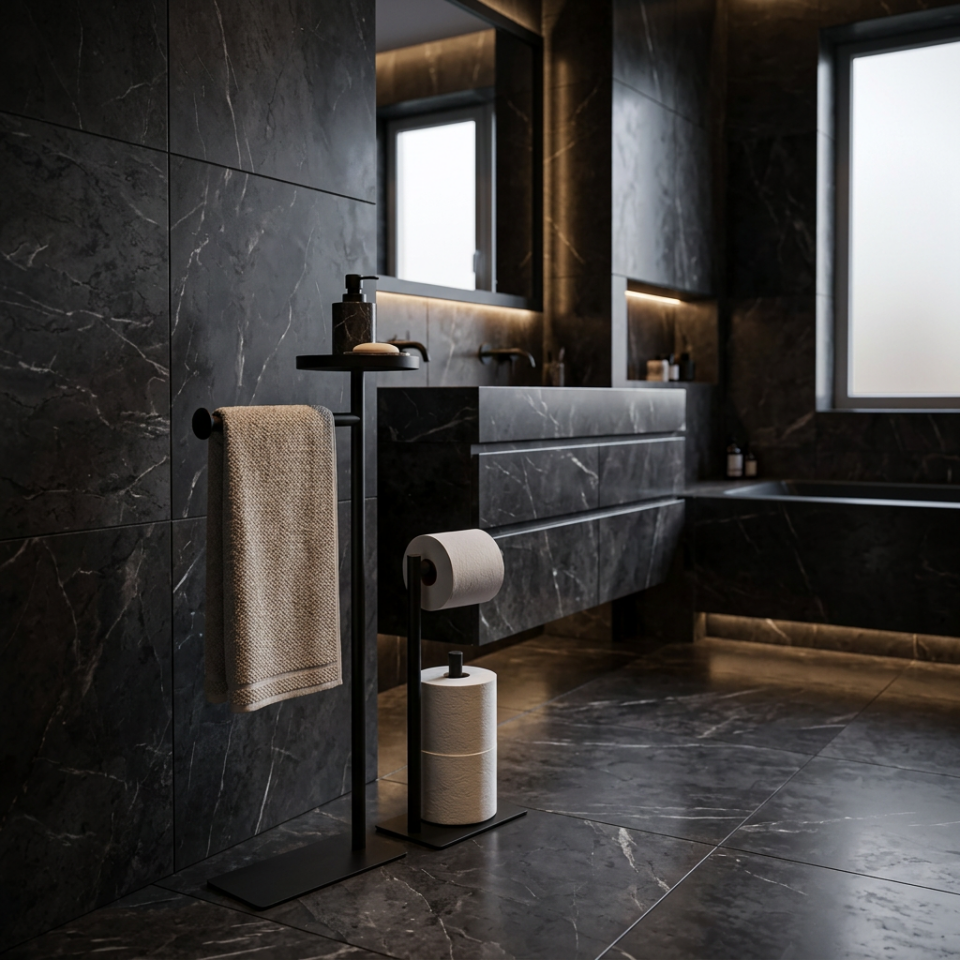 Aukahome 2'li Metal Banyo Standı