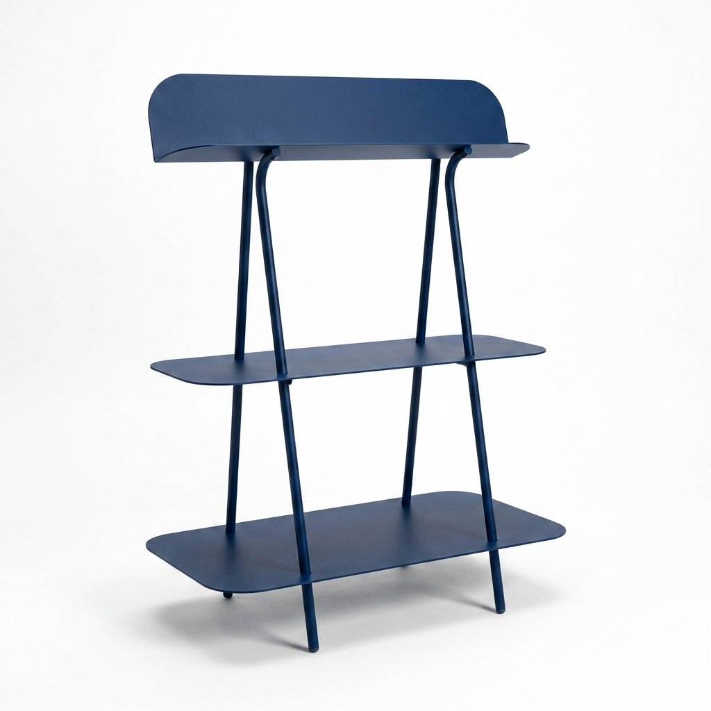 Aukahom - 3 Katlı Metal Raf Mavi