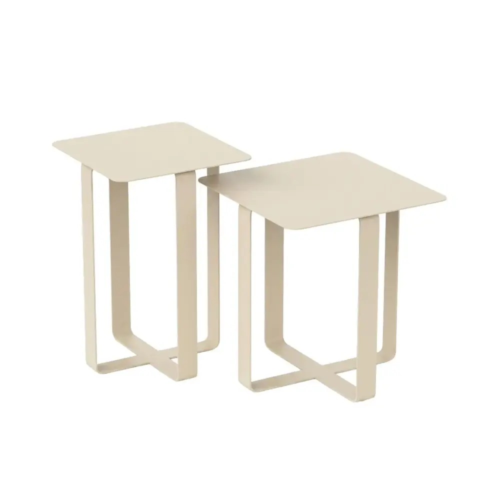 Aukahom Twin 2'li Set 42 × 42 × 45 cm - Bej